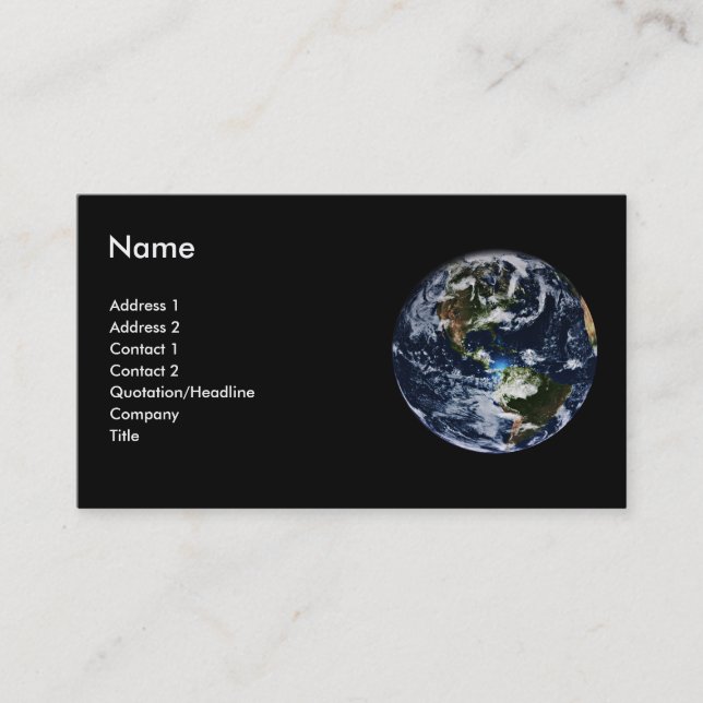 Visita Tarjeta de perfil Planeta Tierra (Anverso)