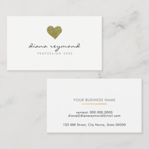 Visita tarjeta de perfil profesional / corazón de oro fal