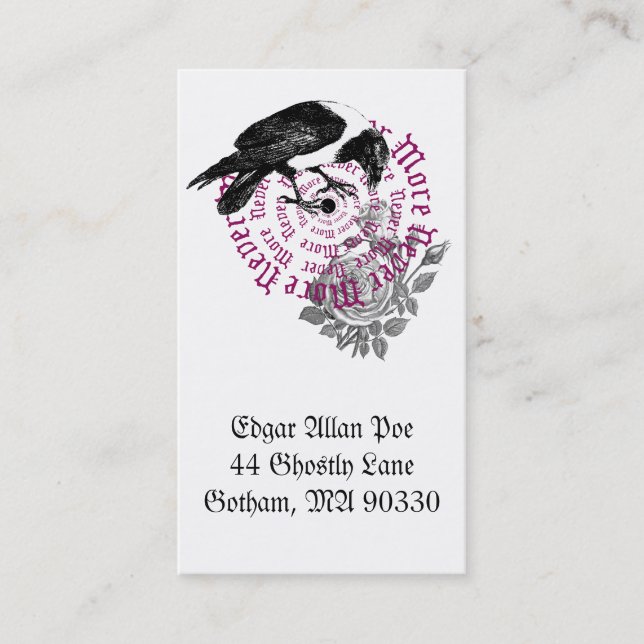 Visita Tarjeta de perfil Raven y Rosa (Anverso)