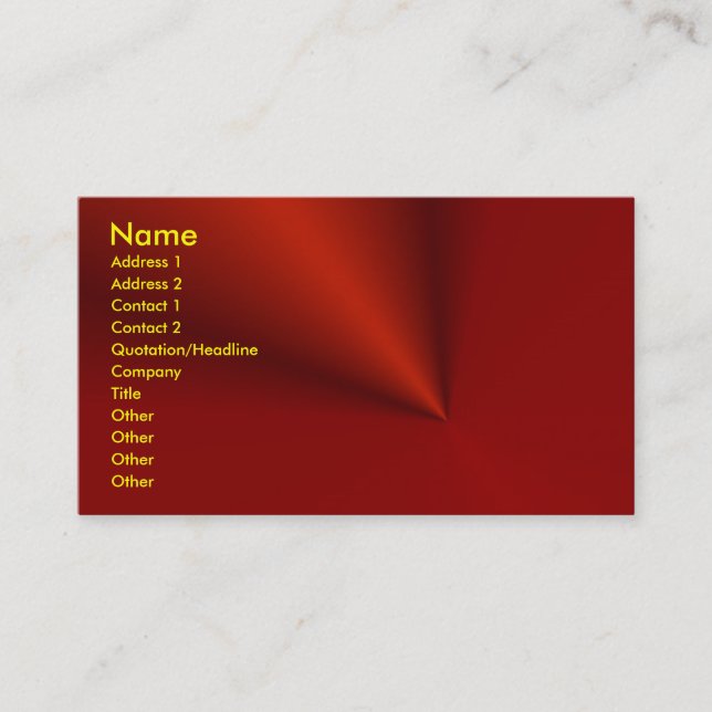 Visita Tarjeta de perfil rojo (Anverso)