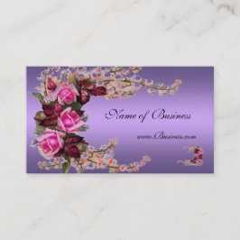 Visita Tarjeta de Perfil Rosas Rosadas Purpura Mauve Vint