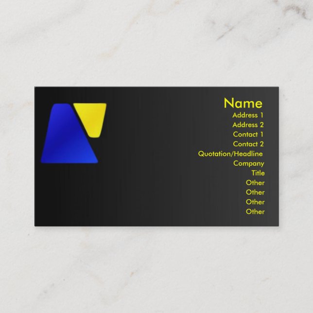 Visita Tarjeta de perfil Trapezoide (Anverso)