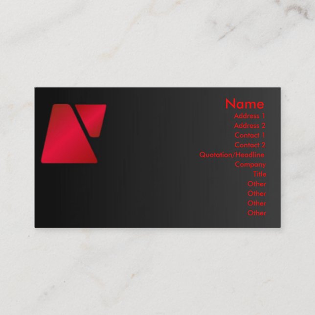 Visita Tarjeta de perfil Trapezoide (Anverso)