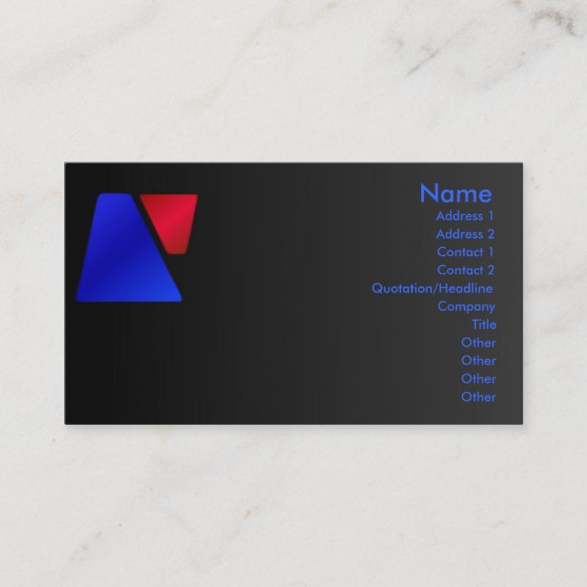 Visita Tarjeta de perfil Trapezoide (Anverso)