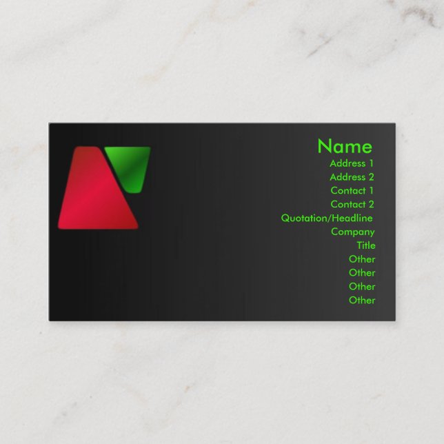 Visita Tarjeta de perfil Trapezoide (Anverso)