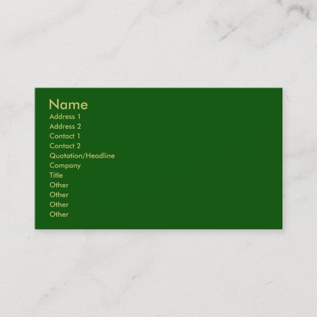 Visita Tarjeta de perfil verde (Anverso)