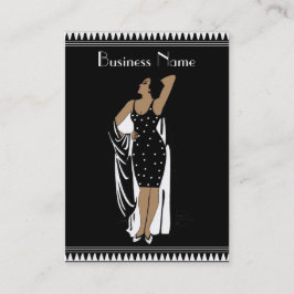 Visita Tarjeta de perfil Vintage Glamour Chica Blanco Neg