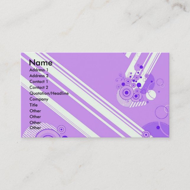 Visita Tarjeta de perfil violeta ligera (Anverso)
