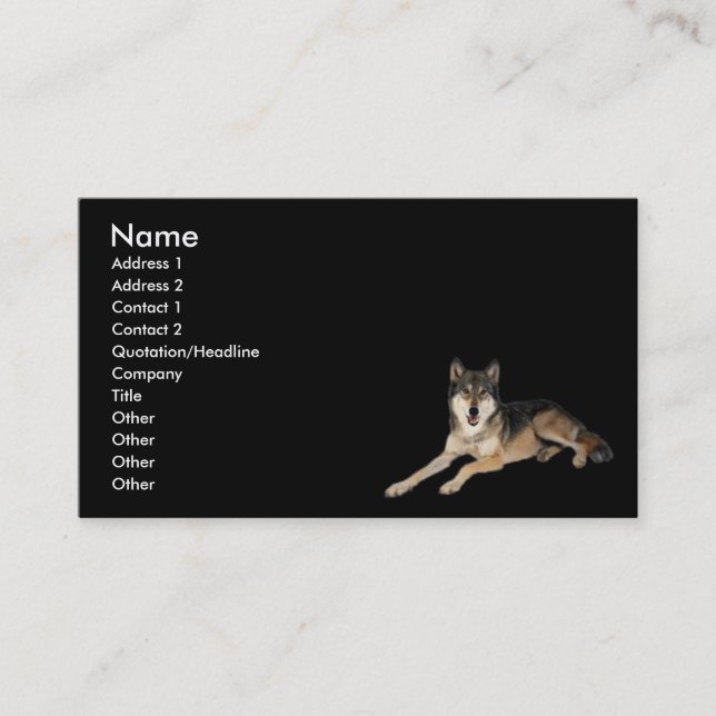 Visita Tarjeta de perfil Wolf (Anverso)