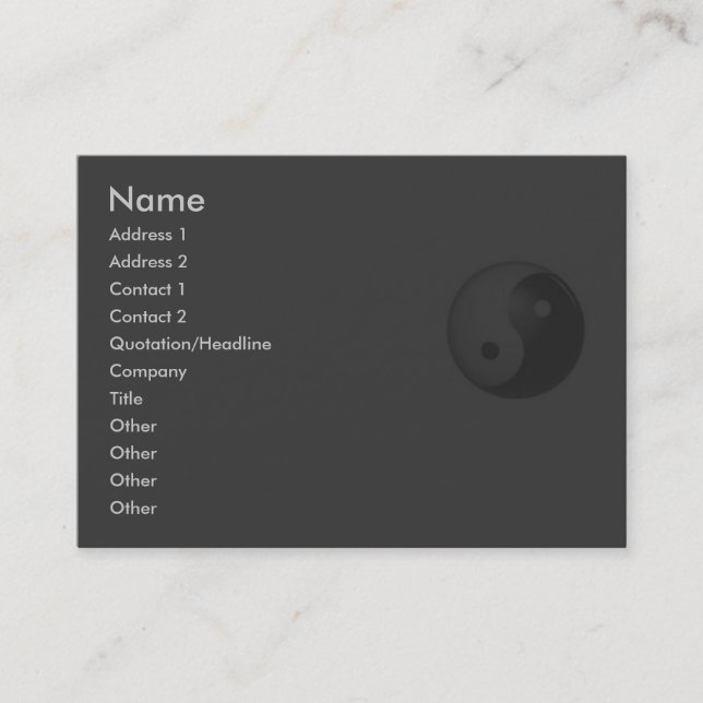 Visita Tarjeta de perfil Yin Yang (Anverso)
