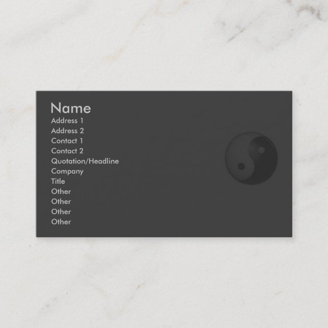 Visita Tarjeta de perfil Yin Yang (Anverso)