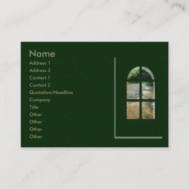 Visita Tarjeta de perfil Zen-Window (Anverso)