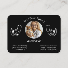 Visita Tarjeta de personalizable Negra para Veterinarios