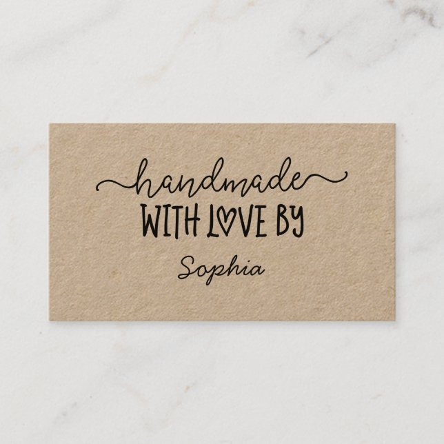 Visita Tarjeta de Personalizado hecha a mano con amor par (Anverso)