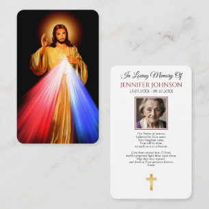 Visita Tarjeta de pésame de oración de Jesús Divina Miser