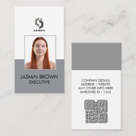 Visita Tarjeta de placa de identificación y código QR per