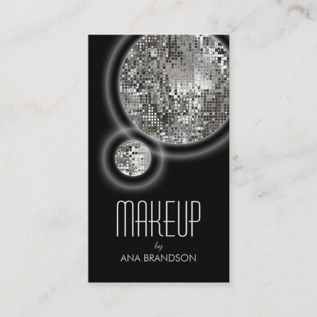 Visita Tarjeta de plata brillante de la belleza del (Anverso)