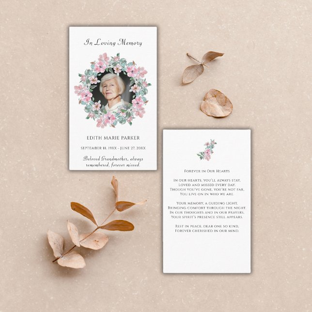 Visita Tarjeta de plegaria conmemorativa floral en memori (Subido por el creador)