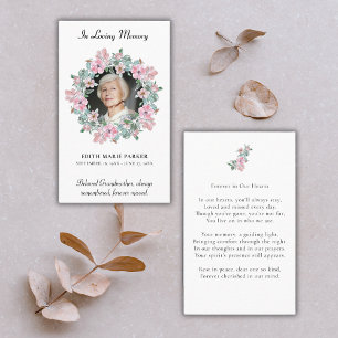 Visita Tarjeta de plegaria conmemorativa floral en memori