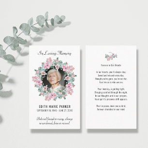 Visita Tarjeta de plegaria conmemorativa floral en memori
