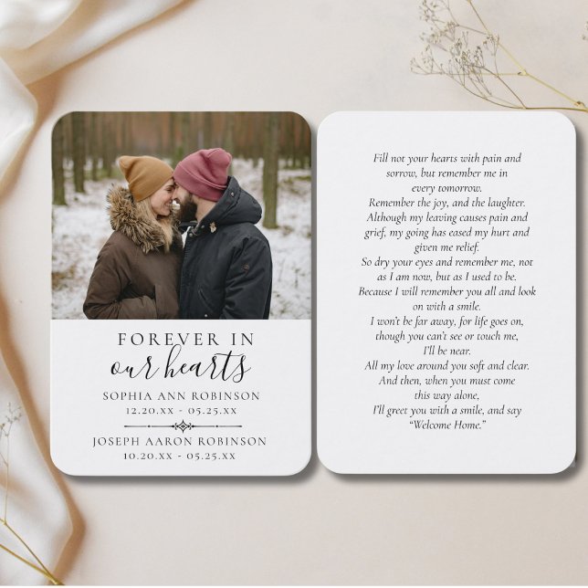 Visita Tarjeta de plegaria de recuerdo de doble foto (Subido por el creador)