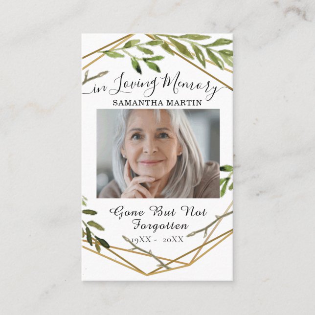 Visita Tarjeta de plegaria funeraria para Personalizado d (Anverso)