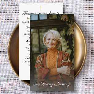 Visita Tarjeta de plegaria funeraria simple de fotografía