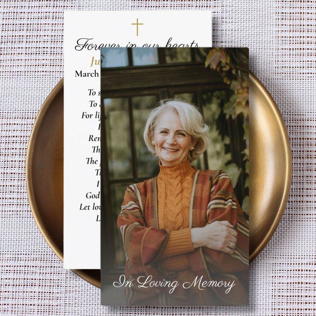 Visita Tarjeta de plegaria funeraria simple de fotografía (Subido por el creador)