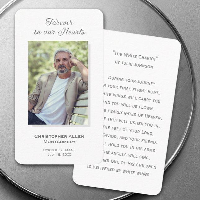 Visita Tarjeta de plegaria simple para simpatía por fotog (Simple Funeral Photo Sympathy Memorial Prayer Cards 3.5"  2")