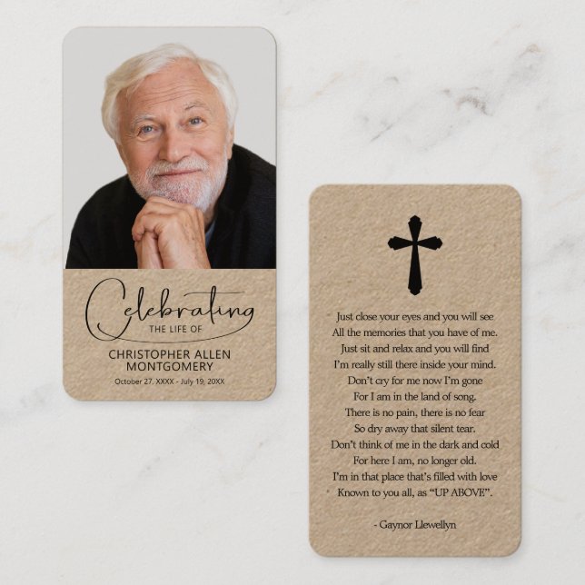 Visita Tarjeta de plegarias fotográficas para la celebrac (Anverso / Reverso)