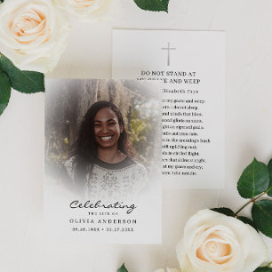 Visita Tarjeta de plegarias funerales de la foto de la vi