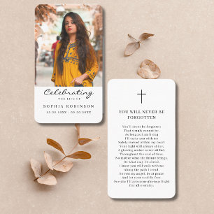Visita Tarjeta de plegarias funerales de la foto de la vi