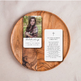 Visita Tarjeta de plegarias funerales de la foto de la vi