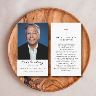 Visita Tarjeta de plegarias funerales de la foto de la vi