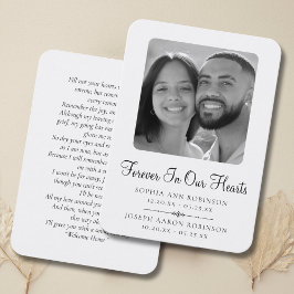 Visita Tarjeta de plegarias funerarias de doble foto conm