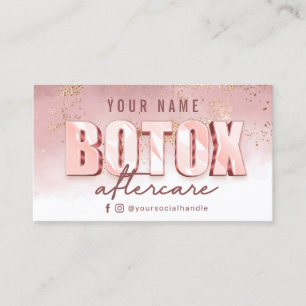Visita Tarjeta de postcuidado moderna de Botox de oro ros