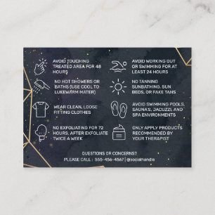 Visita Tarjeta de postratamiento Black Geometric Gold Wax