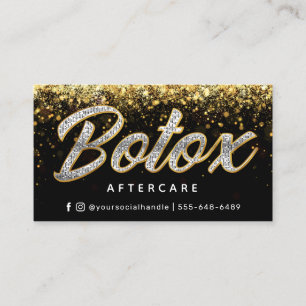 Visita Tarjeta de postre Botox Purpurina de oro