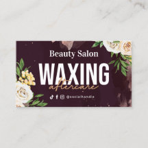 Tarjeta de postre Burgundy Gold Waxing