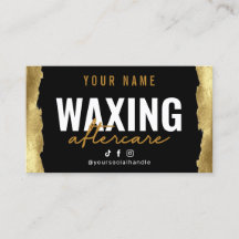 Tarjeta de postre Gold Modern Waxing