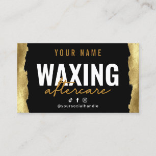 Visita Tarjeta de postre Gold Modern Waxing