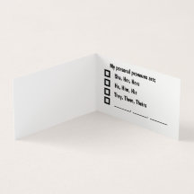 Tarjeta de preferencia personal