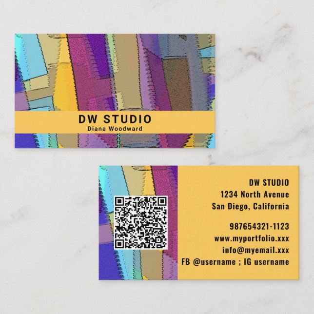 Visita Tarjeta de Presentación Abstracta Moderna (Anverso / Reverso)