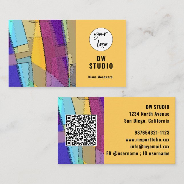 Visita Tarjeta de Presentación Abstracta Moderna (Anverso / Reverso)