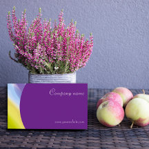 Tarjeta de presentación abstracta QR púrpura creat