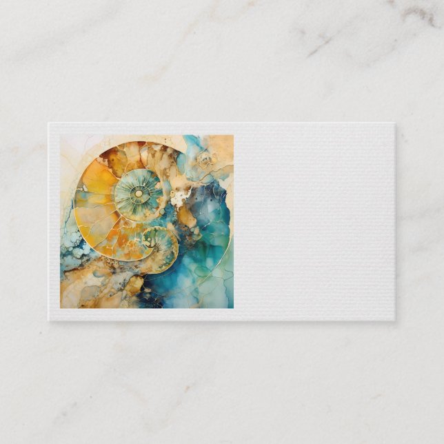 Visita Tarjeta de presentación Ammonite Gem Fossil (Anverso)