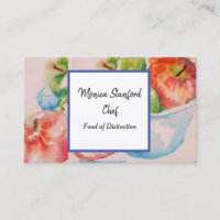 Tarjeta de presentación Apple Fruit Food Chef Wate