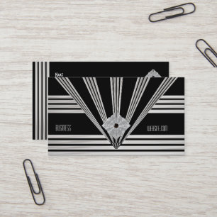 Visita Tarjeta de Presentación Art Deco Franja Negra Joya
