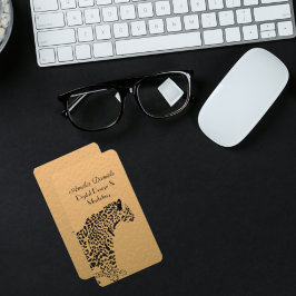 Visita Tarjeta de presentación Art deco Gold y Black Jagu