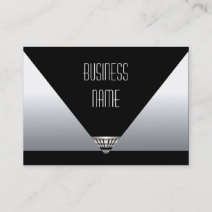Visita Tarjeta de presentación Art Deco negro plata